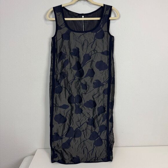 Narciso Rodriguez Silk Black Taupe Floral Pencil Dress 2